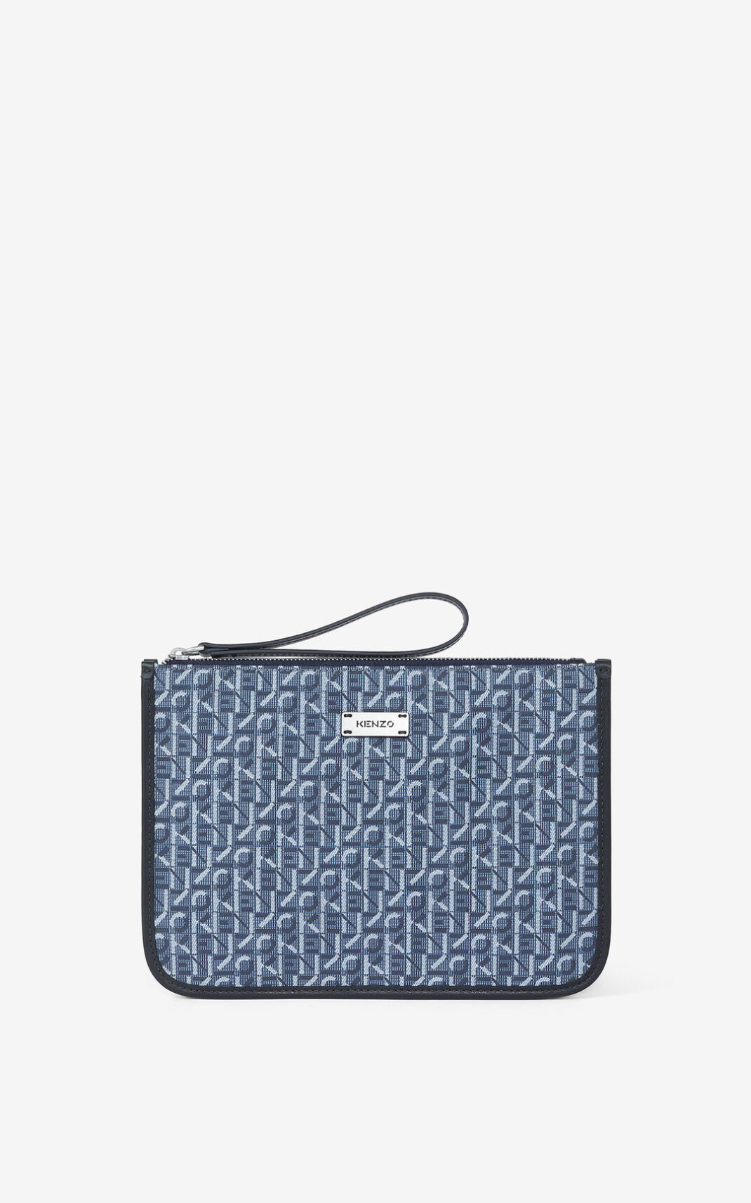 Kenzo Jacquard Courier Clutch Dame - Mørkeblå Blå DK-558301